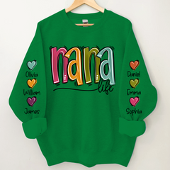 Lofaris Nana Life Color Grandkids Name Custom Sweatshirt
