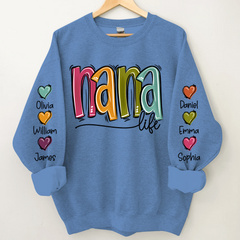 Lofaris Nana Life Color Grandkids Name Custom Sweatshirt