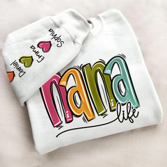 Lofaris Nana Life Color Grandkids Name Custom Sweatshirt