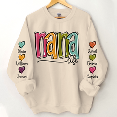 Lofaris Nana Life Color Grandkids Name Custom Sweatshirt