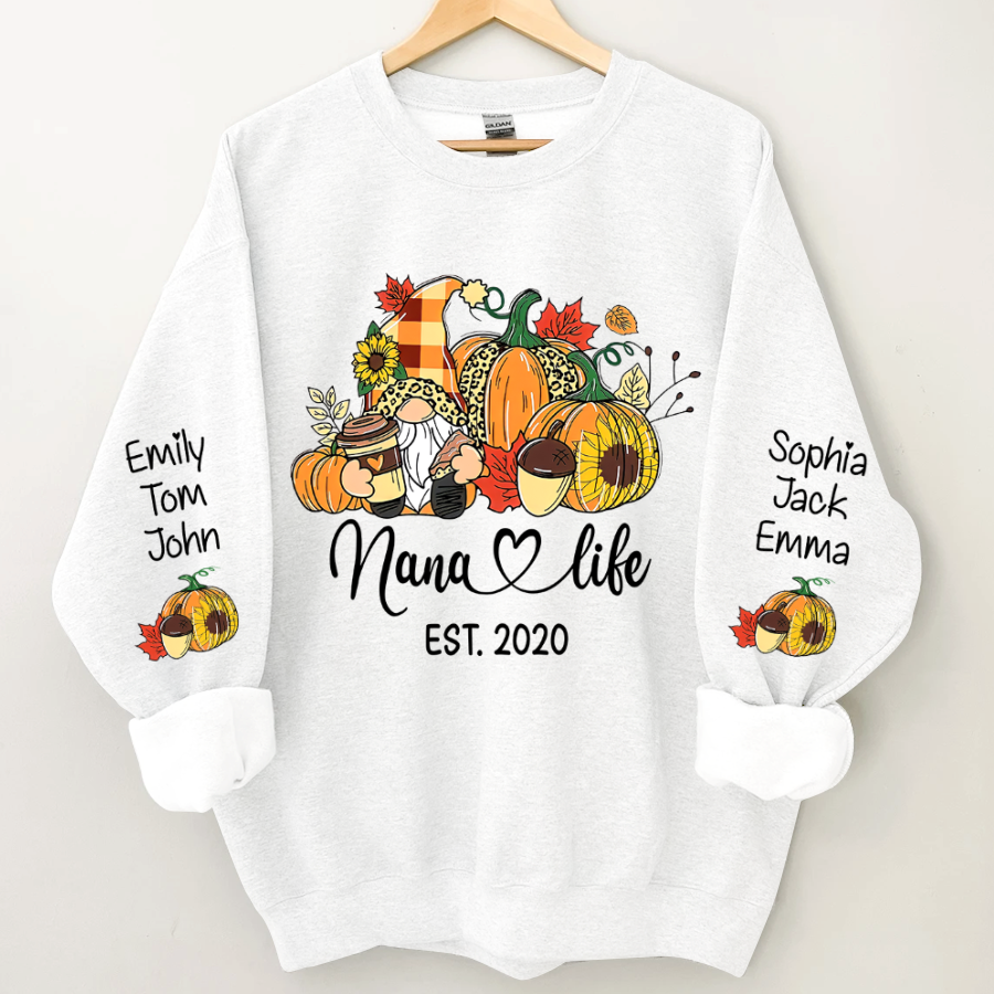Lofaris Gnome With Fall Grandmas And Kids Personalized CTH01 Sweatshirt