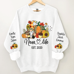 Lofaris Gnome With Fall Grandmas And Kids Personalized CTH01 Sweatshirt