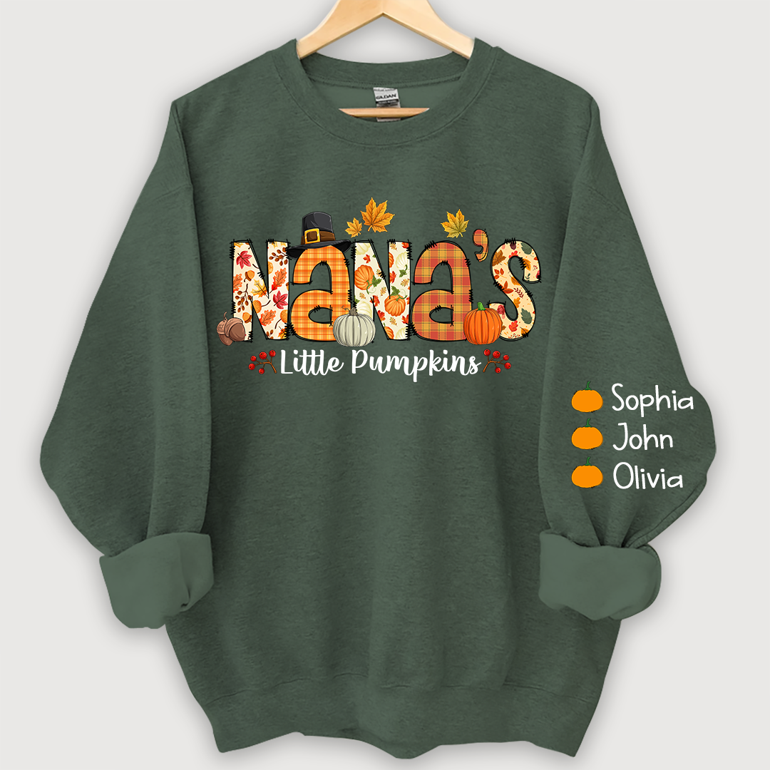 Lofaris Nana little pumpkins autumn And Grandkids Sweatshirt