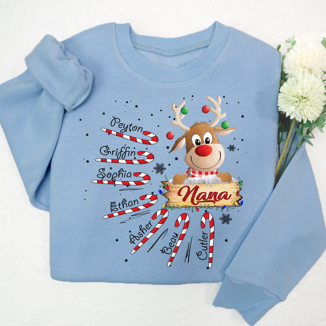 Lofaris Nana Reindeer Candy Cute Christmas Sweatshirt
