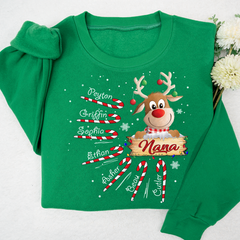Lofaris Nana Reindeer Candy Cute Christmas Sweatshirt