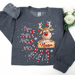 Lofaris Nana Reindeer Candy Cute Christmas Sweatshirt