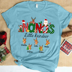 Lofaris Nanas Little Reindeer Christmas Customized T-Shirt