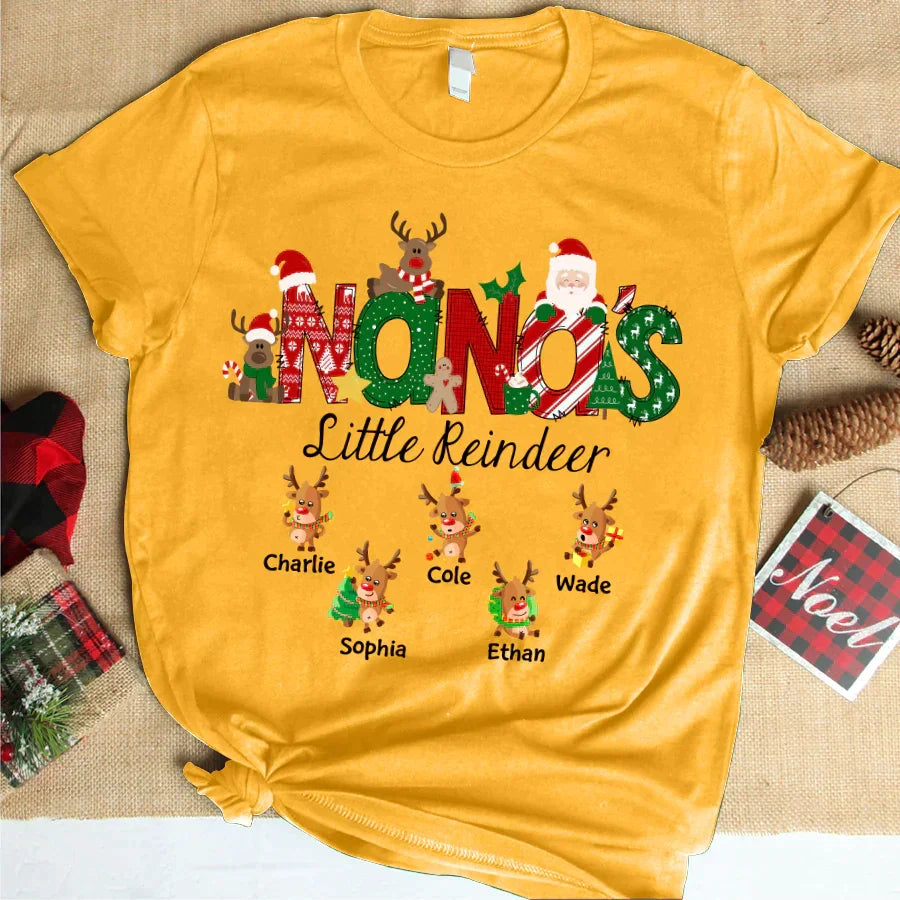 Lofaris Nanas Little Reindeer Christmas Customized T-Shirt