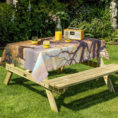 Lofaris Natural Wild Deer Herd Jungle Rectangle Tablecloth