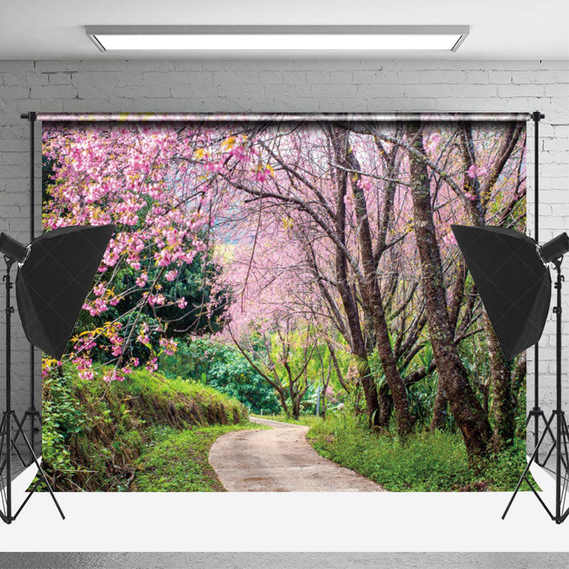 Lofaris Nature Plant Pink Floral Trees Spring Photo Backdrop