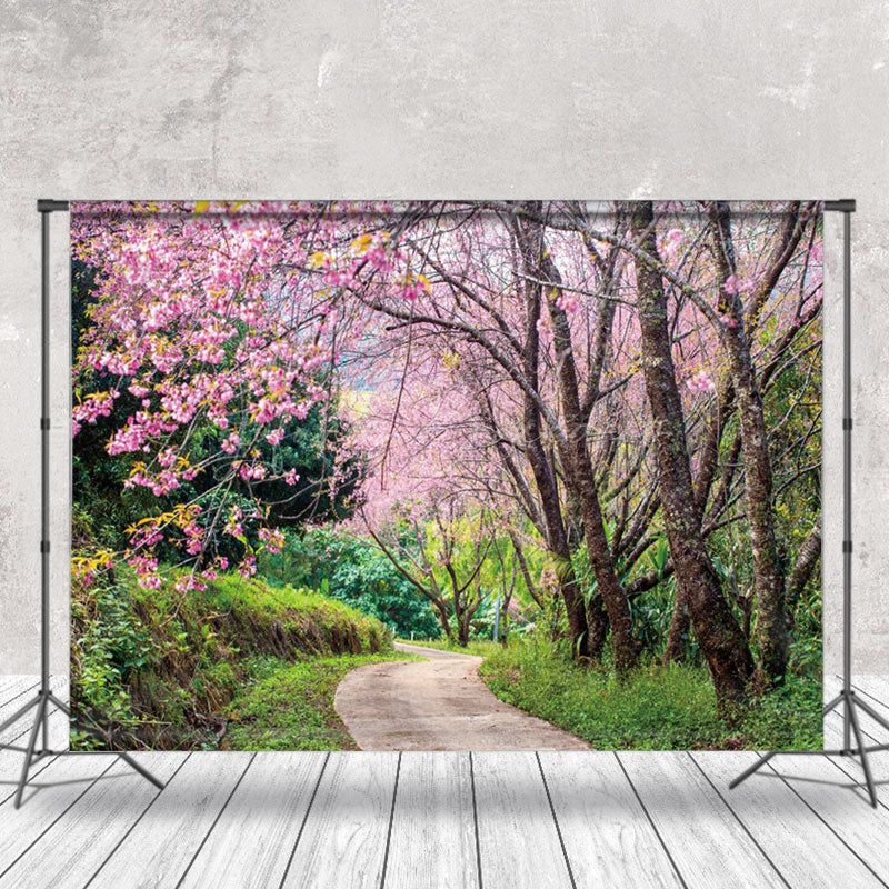 Lofaris Nature Plant Pink Floral Trees Spring Photo Backdrop