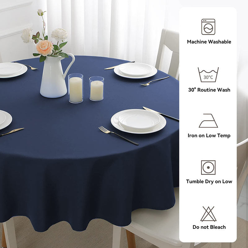 Lofaris Navy Blue 180 GSM Polyester Round Banquet Tablecloth
