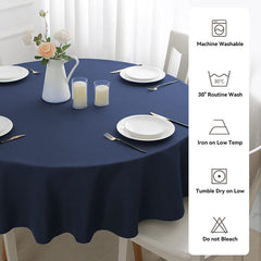 Lofaris Navy Blue 180 GSM Polyester Round Banquet Tablecloth