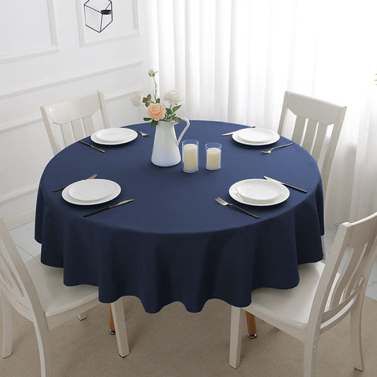 Lofaris Navy Blue 180 GSM Polyester Round Banquet Tablecloth