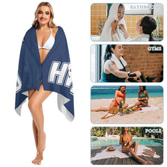 Lofaris Navy Blue Custom Name Beach Towel for Men