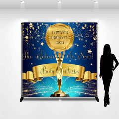 Lofaris Navy Blue Glitter Lawyer Graduation Custom Backdrop
