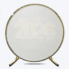 Lofaris Navy Blue Gold Spot Light Circle Graduation Backdrop