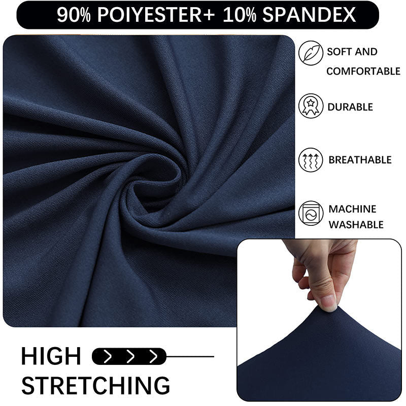 Lofaris Navy Blue High Top Round Spandex Cocktail Tablecloths