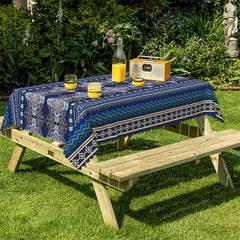 Lofaris Navy Blue Purple Pattern Rectangle Tablecloth