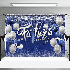 Lofaris Navy Blue Silver Balloons Fathers Day Party Backdrop