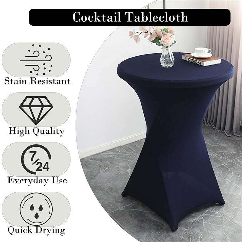 Lofaris Navy Blue Spandex Stretch Cocktail Banquet Tablecloths