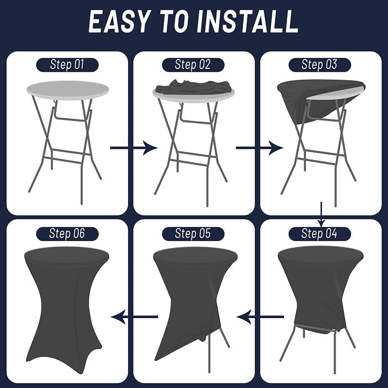 Lofaris Navy Blue Spandex Stretch Cocktail Banquet Tablecloths