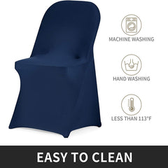 Lofaris Navy Blue Stretch Spandex Banquet Folding Chair Cover