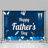 Lofaris Navy Blue Tie Suit Gifts Happy Fathers Day Backdrop