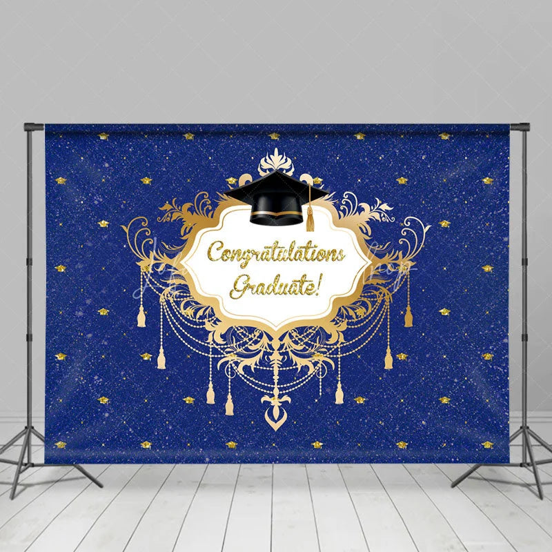 Lofaris Navy Blue Backdrop For Celebrating Graduation Party