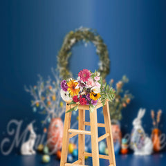 Lofaris Navy Blue Wreath Ceramic Jar Spring Easter Backdrop