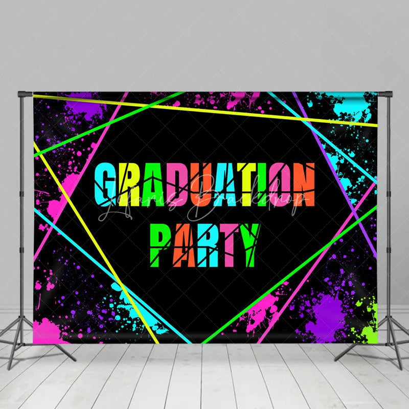 Lofaris Neon Color Graffiti Graduation Backdrop For Party