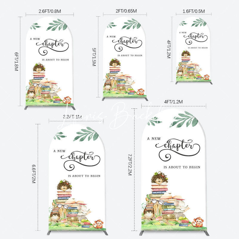 Lofaris New Chapter Books Animals Arch Baby Shower Backdrop