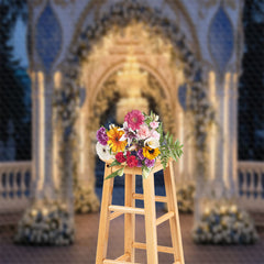 Lofaris Night Floral Pavilion Birthday Cake Smash Backdrop