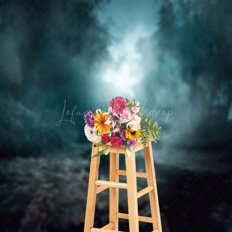 Lofaris Night Horror Pond Fog Forest Halloween Backdrop