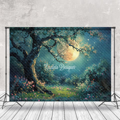 Lofaris Night Moon Blossom Tree Grass Undergrowth Backdrop