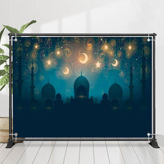 Lofaris Night Moon Stars Palace Shadow Eid Mubarak Backdrop