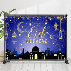 Lofaris Night Sparks Shadow Palace Light Eid Mubarak Backdrop