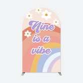 Lofaris Nine Is A Vibe Groovy Rainbow Birthday Arch Backdrop