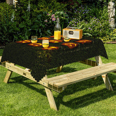 Lofaris Ninebox Grid Pumpkin Lantern Halloween Tablecloth