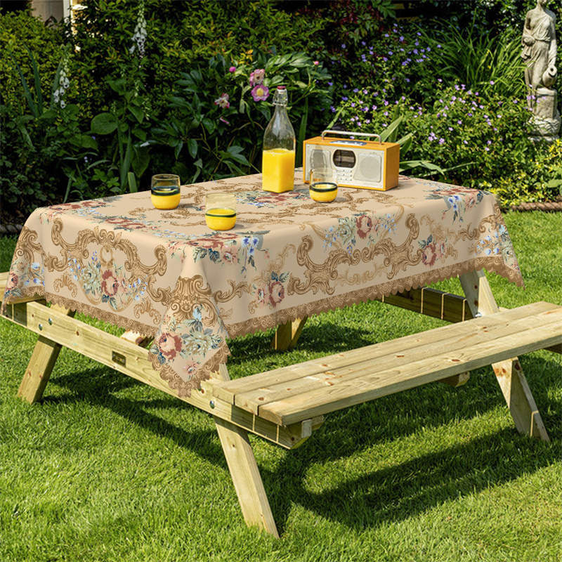 Lofaris Noble Flower Patterns Rectangle Tablecloth