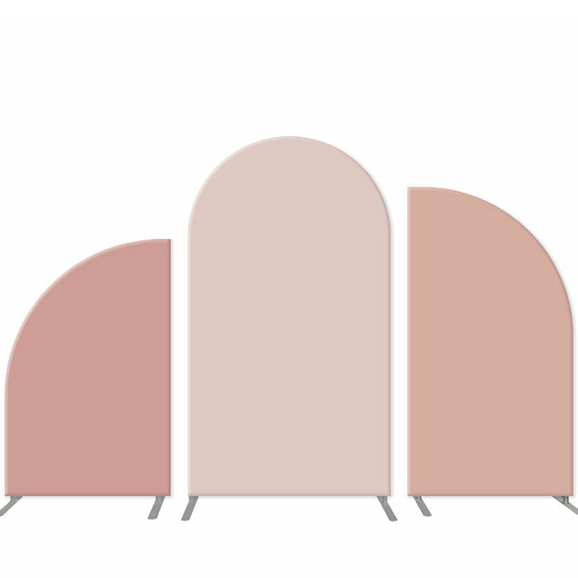 Lofaris Nude And Pale Chestnut Solid Color Arch Backdrop Set