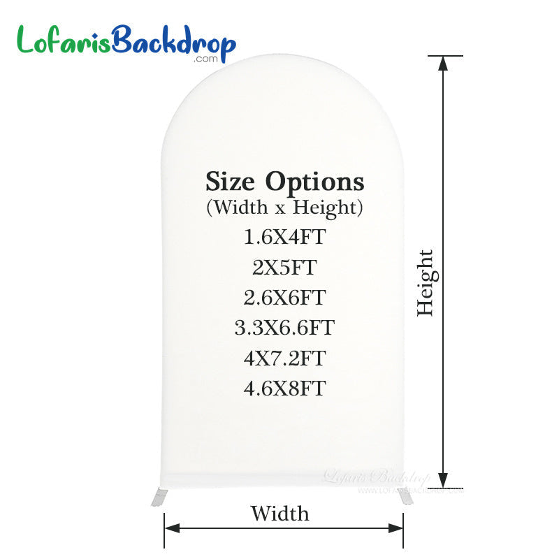 Lofaris Off White Spandex Fit Round Top Backdrop Wedding Arch Cover