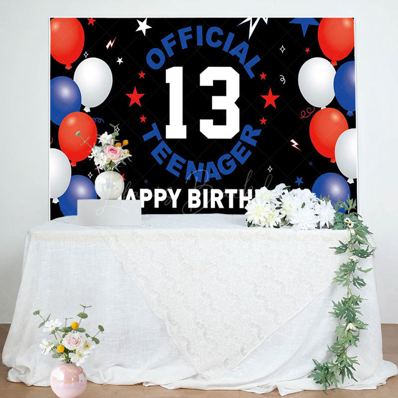 Lofaris Official Teenager Black Stars 13th Birthday Backdrop