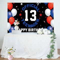 Lofaris Official Teenager Black Stars 13th Birthday Backdrop