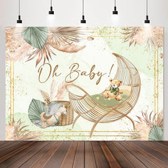 Lofaris Oh Baby Boho Cradle Bulrush Gender Reveal Backdrop