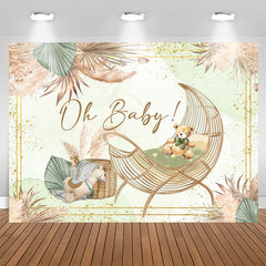 Lofaris Oh Baby Boho Cradle Bulrush Gender Reveal Backdrop