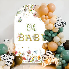 Lofaris Oh Baby Flowers Butterfly Shower Arch Backdrop