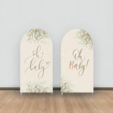 Lofaris Oh Baby Khaki Green Leaves Shower Arch Backdrop