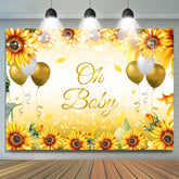 Lofaris Oh Baby Sunflower Balloons Gender Reveal Backdrop