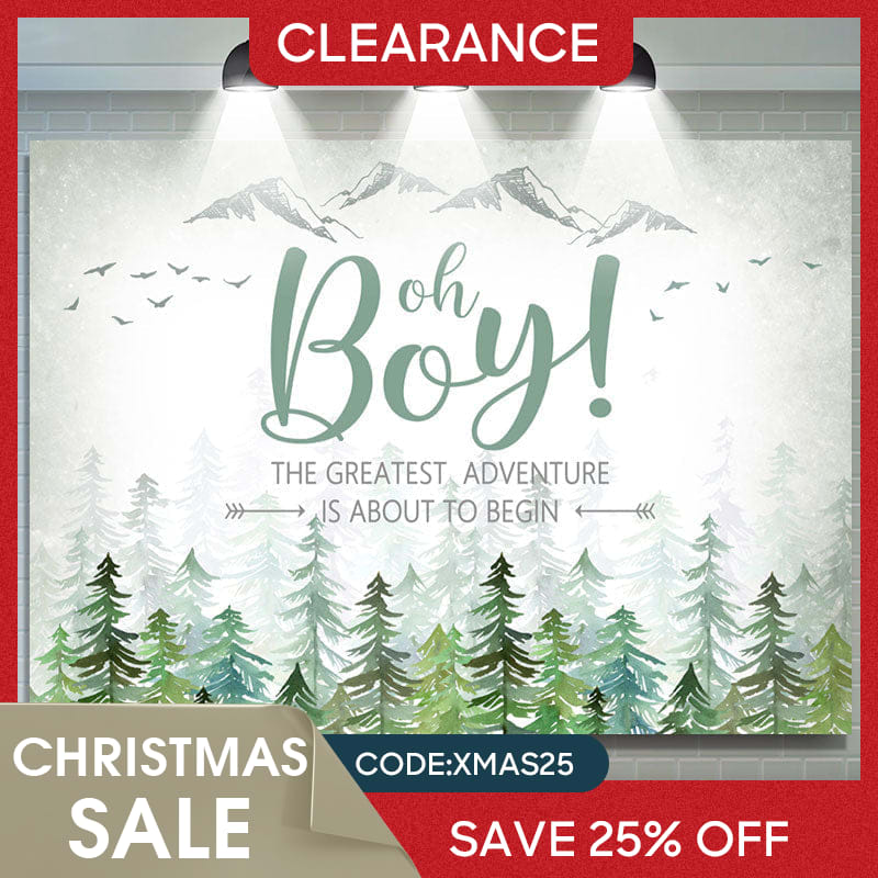 Lofaris (Ship In 24HR) Oh Baby The Greatest Adventure Green Shower Backdrop